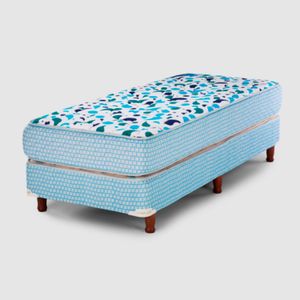 Conjunto Sommier Colchon Suavegom Comfort 190x100x23 1 Plaza 1/2 Espuma