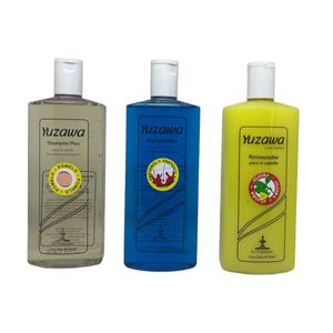 kit yuzawa 2 shampoo 1 de pantenol 1 de pomelo y 1 restaurador capilar con jojoba