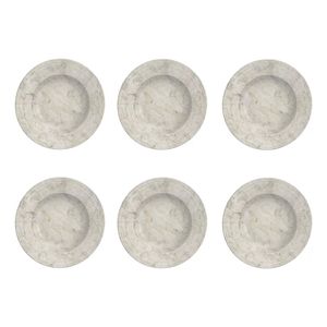 Plato Postre Porcelana Travertino X 6 - Tramontina 21cm