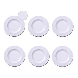 Set Plato Postre X6u Porcelana Blanca Tramontina 21cm Brasil