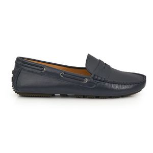 MOCASIN OMBU AZUL CASUAL MUJER CUERO ZAPATO
