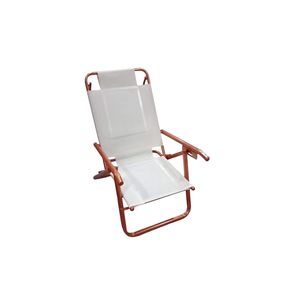 Reposera Playera Plegable Descansar 5 Pos 80053 Cobre y Blanco