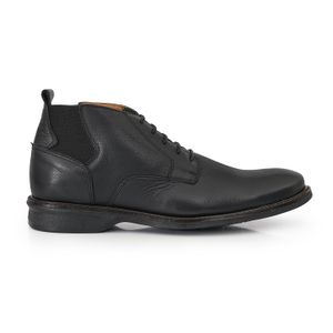 BORCEGO HOLINS NEGRO BOTINETA CUERO HOMBRE ACORDONADO