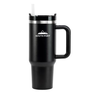 Vaso Térmico Negro Gadnic con Manija y Sorbete 1200Ml