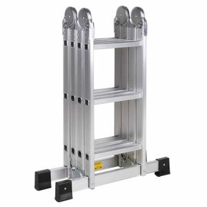 Escalera Multifuncion 4 X 3 Escalones Aluminio Garden Life Te1600
