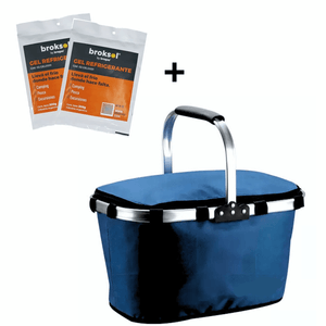 CANASTA TERMICA CONSERVADORA LUNCHERA PICNIC AZUL + 2 GEL