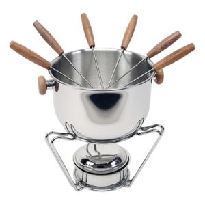 Fondue Acero Inoxidable 18/8 Con 6 Pinches Chocolate Queso