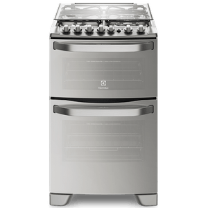 COCINA ELECTROLUX 56cm ACERO INOX. DOBLE HORNO ELECTRICO-GAS 56DXQ