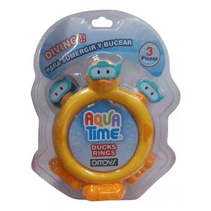 Juego Pileta Aros Patos X3 Sumergibles Ditoys 2725