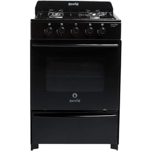 Cocina Gas Envasado ESCORIAL MASTER CLASSIC 4 Hornallas 56 CM Negro