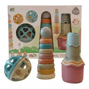 Set De Estimulacion Con Torre Apilable Baldes Y Pelota Bebe ZY1650511