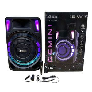 PARLANTE PORTATIL BLUETOOTH 15" LUZ LED RGB MOD GEMINI