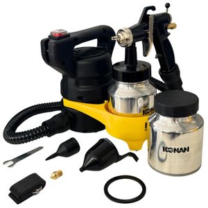 Maquina Pistola De Pintar Konan 800w Con 2 Recipientes Metal