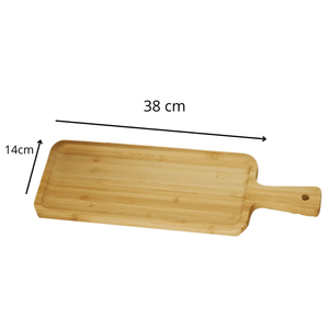 Bandeja Fuente Bambu c/mango 38x14x1.5 cm