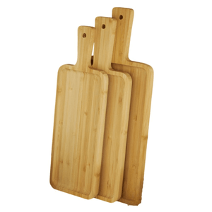 Set x 3 Bandejas Fuentes Bambu c/mango