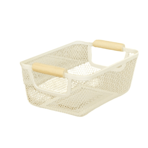 Organizador Canasto Cesto Alacena Cocina Metal Madera 30x21