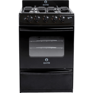 Cocina Multigas MASTER STYLE NEGRO 56 CM 4 Hornallas ESCORIAL