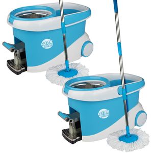 Mopa Gadnic Clean Dream con Balde Escurridor Centrífugo c/ Pedal Lampazo 360° Kit x2