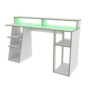 ESCRITORIO GAMER FIPLASTOES0009 BCO BLANCO Y VERDE