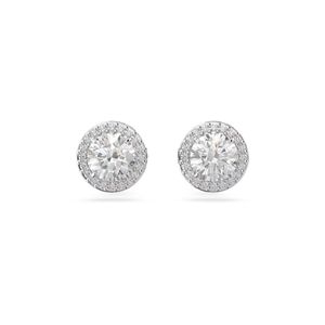 Pendientes de botón Swarovski Constella Talla redonda Pavé Blanco con Baño de rodio