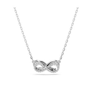 Colgante Swarovski Hyperbola Pavé Símbolo del infinito Blanco Baño en rodio