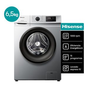 Lavarropas Automático Hisense Carga Frontal 6.5kg Color Gris