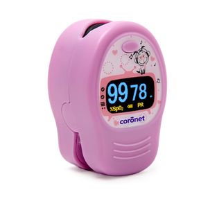 Oxímetro De Pulso Pediátrico Con Curva Coronet Oled Rosa