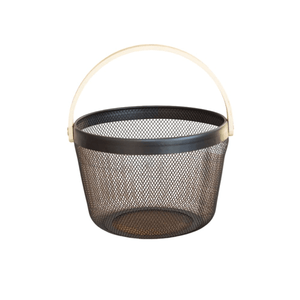 Organizador Canasto Cesto Alacena Cocina Metal Madera25,5X18
