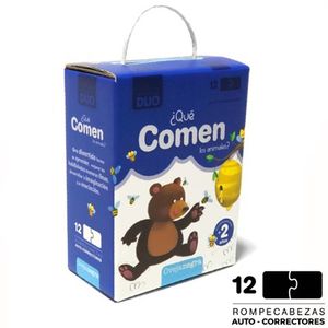 Juego Rompecabezas Infantil  ¿Qué comen los animales? (Romp. DUO - 12 pares) - Juguete