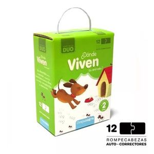 Juego Rompecabezas Infantil  ¿Dónde viven los animales? (Romp. DUO - 12 pares) - Juguete