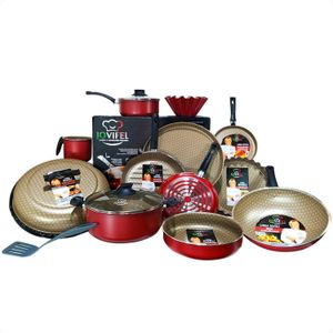 BATERIA DE COCINA 13 PZAS ANTIADHERENTE JOVIFEL RIVOLI BORDO