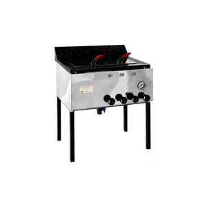Freidora Calabro - A Gas Inox Bacha 40 Lts 2 Canasto