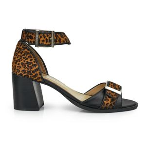 SANDALIA KIRA NEGRA ZAPATO CUERO ELEGANTE VESTIR