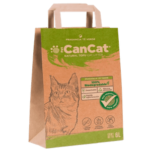 Piedras Sanitarias Para Gatos De Tofu Biodegradables 6 Lts Te Verde Cancat
