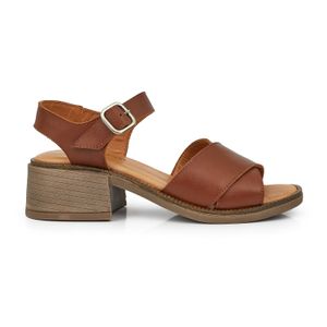 SANDALIA CHATRA MARRON CUERO VESTIR CHINELA ZUECO