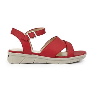 SANDALIA LUCKY ROJA CONFORT CUERO CHINELA CASUAL