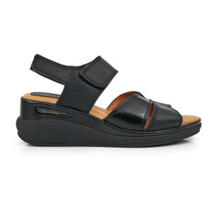 SANDALIA MERUT NEGRA CHINELA CUERO ZAPATO CONFORT