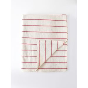 Mantel tusor rayas 2,50 x 1,35 m. Rojo