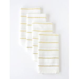 Servilletas Rayadas Tusor 40x40 Cm Dorada x4 unidades