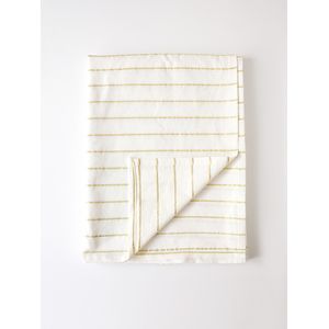 Mantel tusor rayas 2,50 x 1,35 m. Dorado
