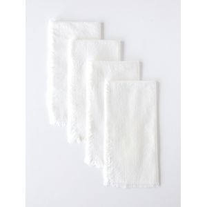 Servilletas de Tusor con Flecos Off White X4