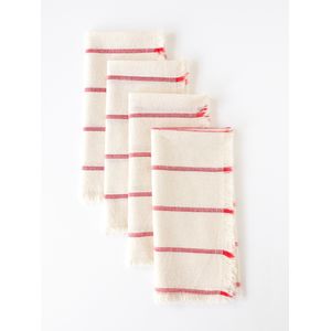 Servilletas Rayadas Tusor 40x40 cm Rojo x4 unidades