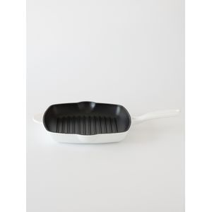 Bífera de Hierro Fundido Enlozado 26 Cm Blanca