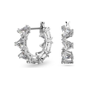 Pendientes de aro Swarovski Millenia Circonita de Swarovski triangular Blanco con Baño de rodio