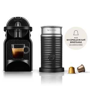 Cafetera Nespresso Inissia D40Aeroccino - Negra Aero 06Lts 19Bar Auto Off (A3D40-Ar-Bk-Ne)