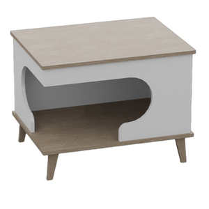 CAMA BOX EMC CON PATAS PARA MASCOTAS BLANCO BÁLTICO (AMBAR-BBAL)