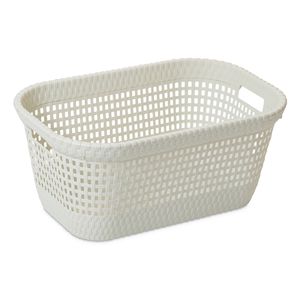 Cesto Para Ropa Dea-H Canasto Rattan 45l Blanco 26213/2