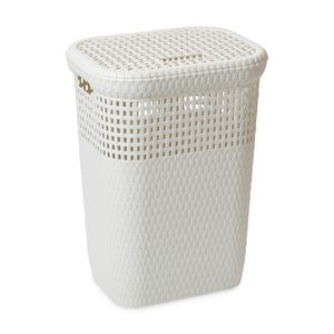 Cesto para Ropa Dea Home Rattan Linen 60l Blanco 26215/0