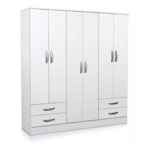 Placard Ropero 6 Puertas 4 Cajones Blanco 1,82 X 1,69 X 47cm