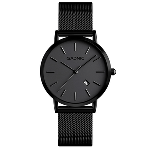 Reloj Pulsera Analógico Negro Gadnic Elegante De Cuarzo